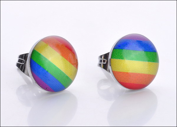 NEW- Rainbow Post Earrings, Pair